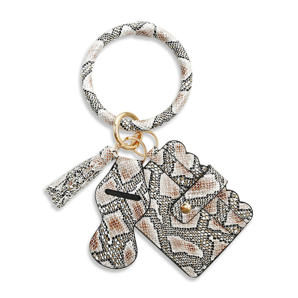 Wholesale PU Leather Tassel Wrist Keychain